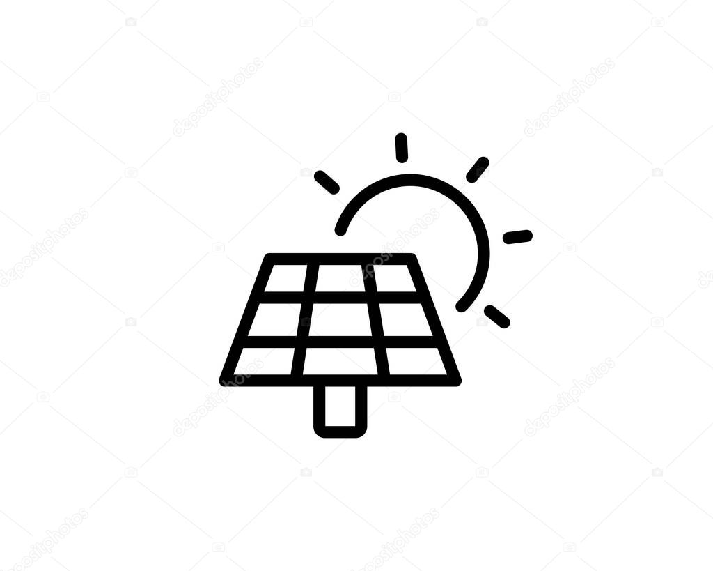 Solar energy panel. Power battery icon. Vector on isolated white background. EPS 10