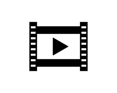 Film oynatıcı düğmesi simgesi. İzole edilmiş beyaz arkaplanda vektör. EPS 10.