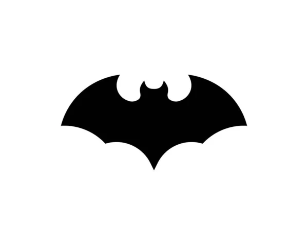 Svart Siluett Bat Ikonen Halloween Dekorativ Vektor Isolerad Vit Bakgrund — Stock vektor