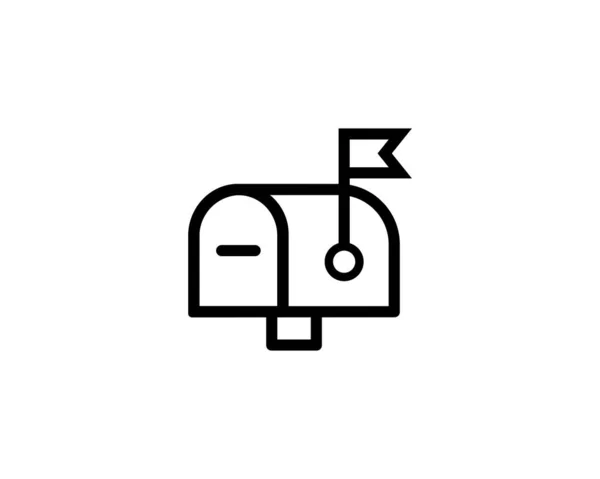メールボックスのラインアイコン 隔離された白い背景のベクトル Eps — ストックベクタ