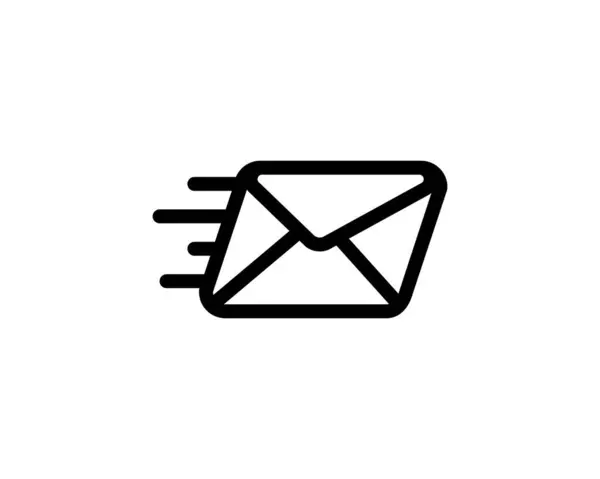 Senden Sie Nachricht Symbol Senden Sie Einen Umschlag Speed Mail — Stockvektor