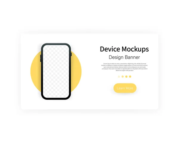 Smartphone Quadro Menos Tela Branco Telefone Mockup Modelo Para Infográficos — Vetor de Stock