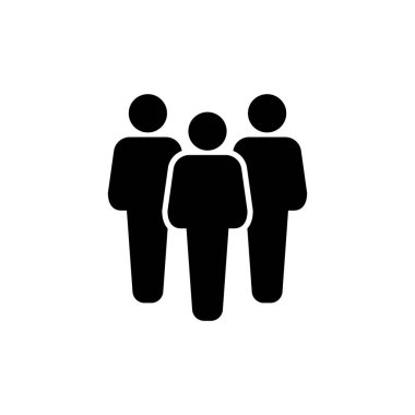 Bir grup insan ikonu. Takım rozeti. İzole edilmiş beyaz arkaplanda vektör. EPS 10.