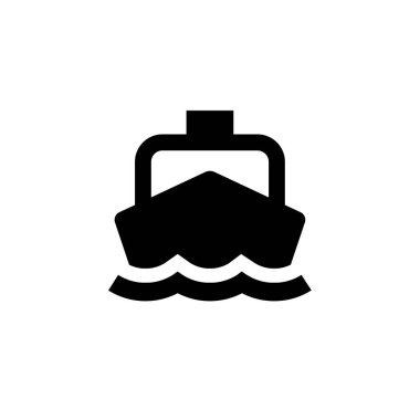 Yelkenli gemi, yat ikonu. İzole edilmiş beyaz arkaplanda vektör. EPS 10.