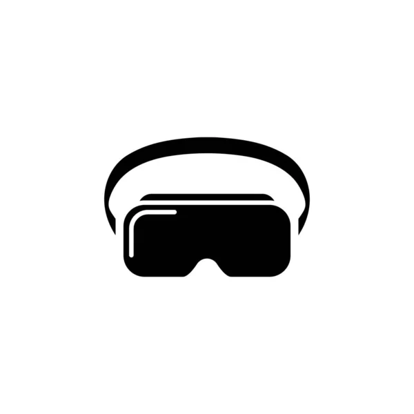 Headset Symbol Virtual Reality Gerät Brille Vektor Auf Isoliertem Weißem — Stockvektor