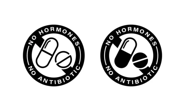 Sin Hormonas Producto Natural Nutrición Sana Fresca Nada Antibióticos Sello — Archivo Imágenes Vectoriales