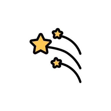 Noel yıldızı düz ikonu. Yeni yıl konsepti. İzole edilmiş beyaz arkaplanda vektör. EPS 10.