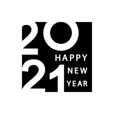 Yeni yılınız kutlu olsun. 2021 yılı. İzole edilmiş beyaz arkaplanda vektör. EPS 10.