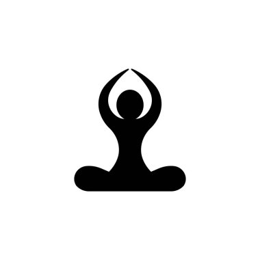 Yoga simgesi. İzole edilmiş beyaz arkaplanda vektör. EPS 10.