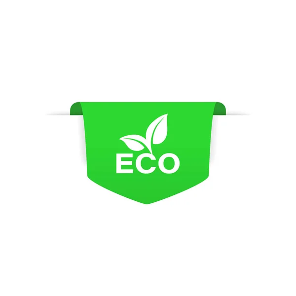 Rótulo Ecológico Conceito Saúde Vetor Fundo Branco Isolado Eps — Vetor de Stock