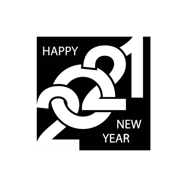 2021年横幅 新年快乐 在孤立的白色背景上的向量 Eps — 图库矢量图片
