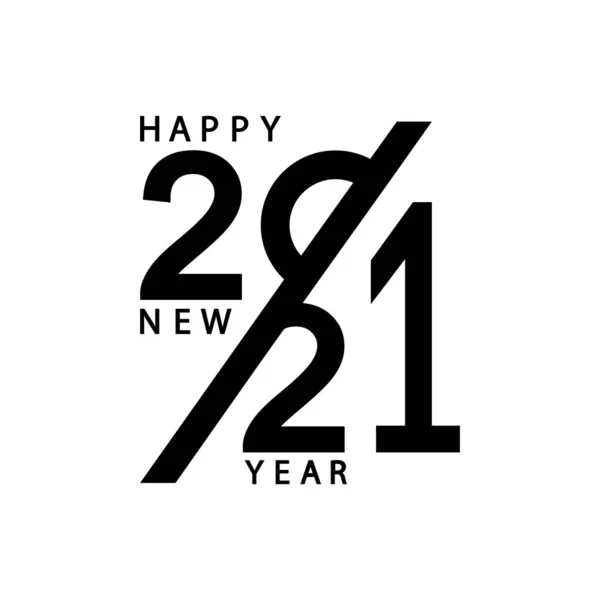 2021年新年快乐 在孤立的白色背景上的向量 Eps — 图库矢量图片