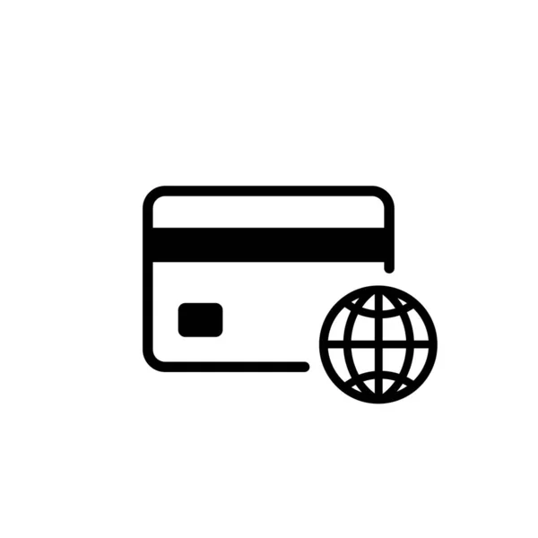 Кредитка Иконкой Глобуса Глобальные Денежные Переводы Всемирный Банк Вектор Изолированном — стоковый вектор