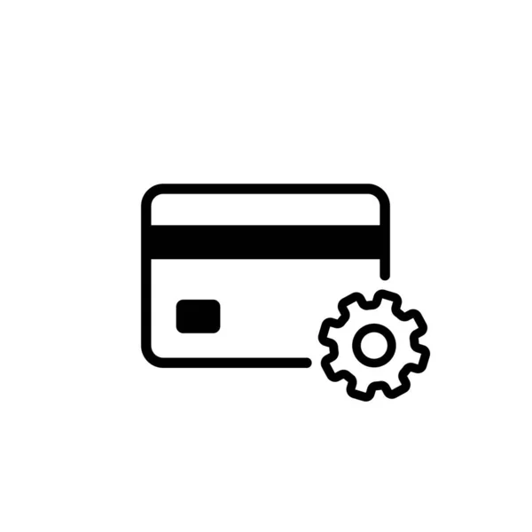 Carte Crédit Avec Icône Engrenage Installation Distributeur Automatique Résoudre Problème — Image vectorielle