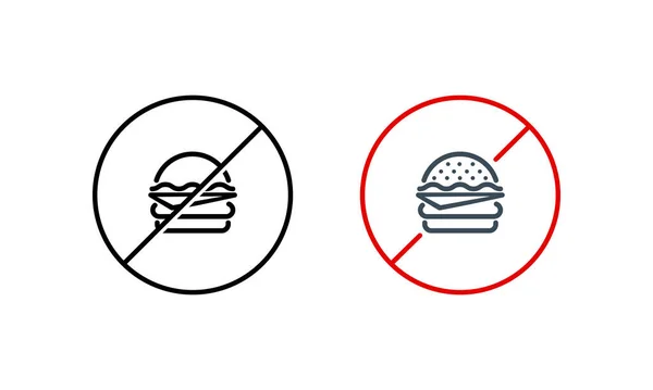 Keine Burger Ikone Ungesunde Ernährung Kein Fast Food Vektor Auf — Stockvektor