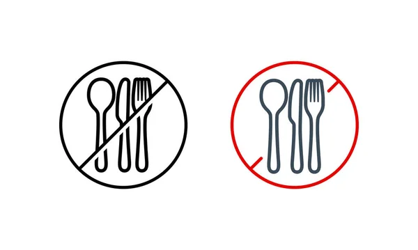 Hay Icono Vajilla Plástico Dile Que Tenedor Plástico Cuchara Detener — Vector de stock