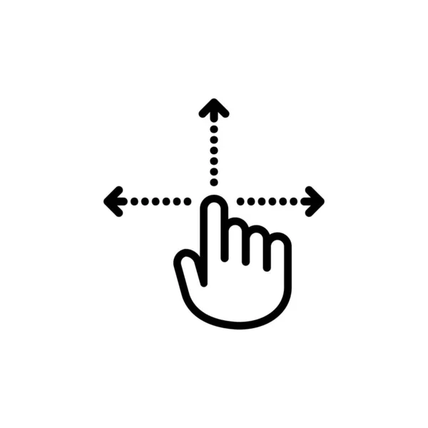 Hand Cursor Symbol Gepunktete Kinne Die Verschiedene Richtungen Zeigen Vektor — Stockvektor