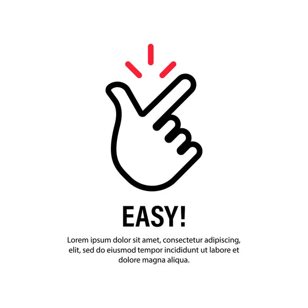 Easy Sign Hand Gesture Finger Snap Finger Snapping Vector Isolated — Stock Vector