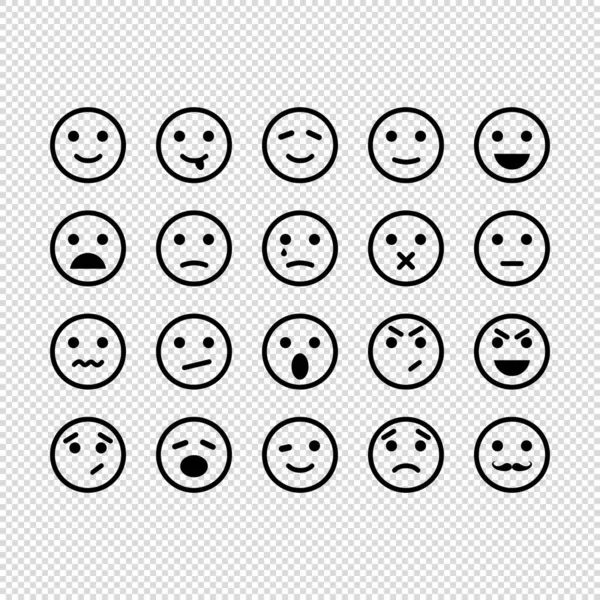 Emotion Icon Set Transparent Background Collection Emoji Vector Eps — Stock Vector