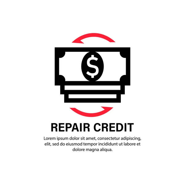 Reparación Billetes Crédito Icono Vector Sobre Fondo Blanco Aislado Eps — Archivo Imágenes Vectoriales
