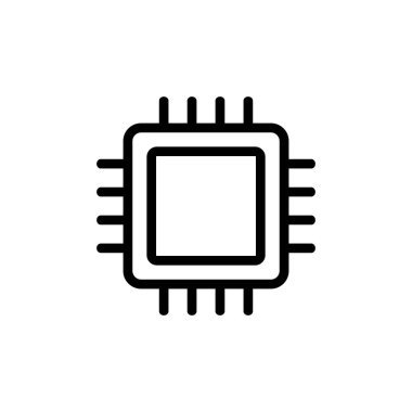 İşlemci mikroçip simgesi. Bilgisayar konsepti. İzole edilmiş beyaz arkaplanda vektör. EPS 10.