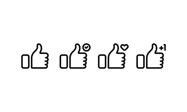 Ikona Palce Nahoru Jako Symbol Koncept Sociálních Médií Vektor Izolovaném — Stockový vektor