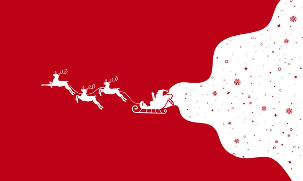 Karta Świąteczna Święty Mikołaj Koncepcja Nowego Roku Wektor Odizolowanym Czerwonym — Wektor stockowy