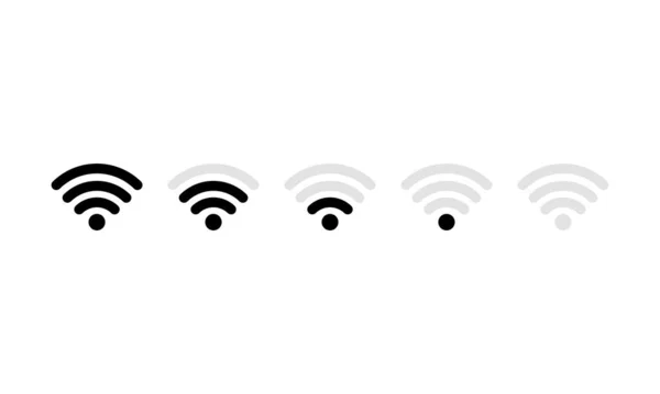 Wifi图标集 Wifi的移动信号强度指示模板 在孤立的白色背景上的向量 Eps — 图库矢量图片