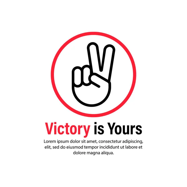 Victory Yours Icon Hand Gesture Vector Isolated White Background Eps — Stock Vector