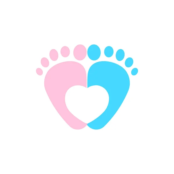 Boy Girl Icon Gender Reveal Concept Childs Footsteps Family Pregnancy — Stock Vector