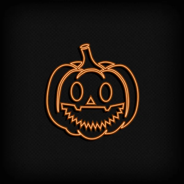 Icône Néon Citrouille Thanksgiving Halloween Décorations Pour Fête Vecteur Sur — Image vectorielle