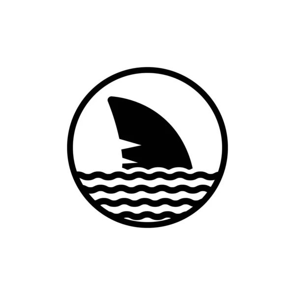 Icono Aleta Tiburón Vector Sobre Fondo Blanco Aislado Eps — Archivo Imágenes Vectoriales