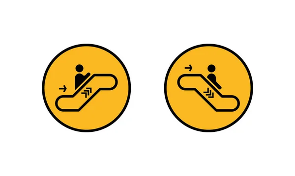 Rolltreppen Symbol Gesetzt Auf Und Bussiness Konzept Vektor Auf Isoliertem — Stockvektor