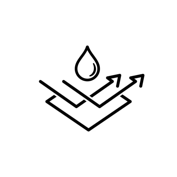 Значок Водоотталкивающей Поверхности Водонепроницаемый Символ Гидрофобный Символ Вектор Изолированном Белом — стоковый вектор