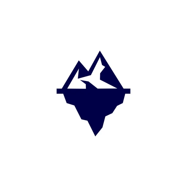 Ikona Góry Lodowej Arktyczna Podwodna Góra Lodowa Wektor Białym Tle — Wektor stockowy
