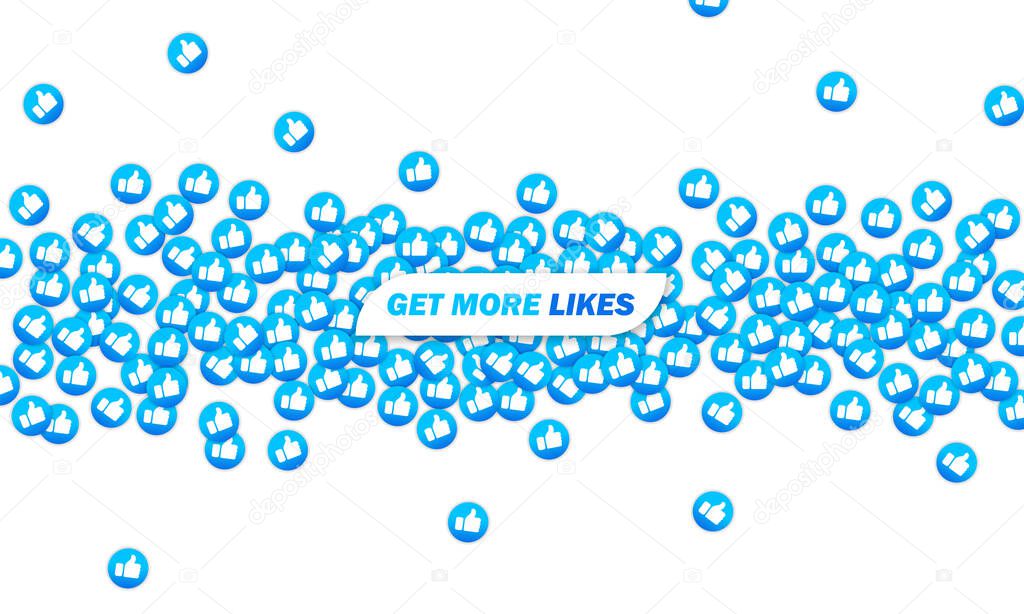 Get more likes icon. Social media user. Vector on isolated white background. EPS 10.