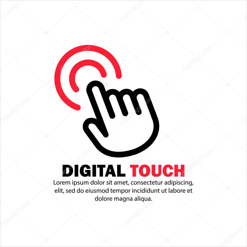 Digital touch icon. Clicking hand cursor. Vector on isolated white background. EPS 10.