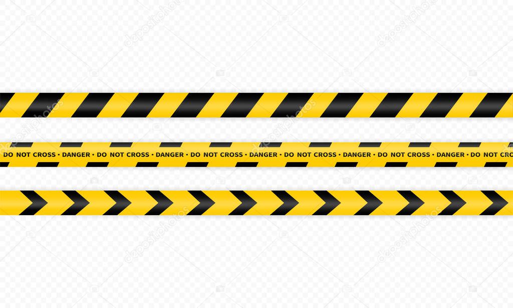 Police strip icon. Do not cross. Dangerous. Accident zone. Vector on isolated white background. EPS 10.