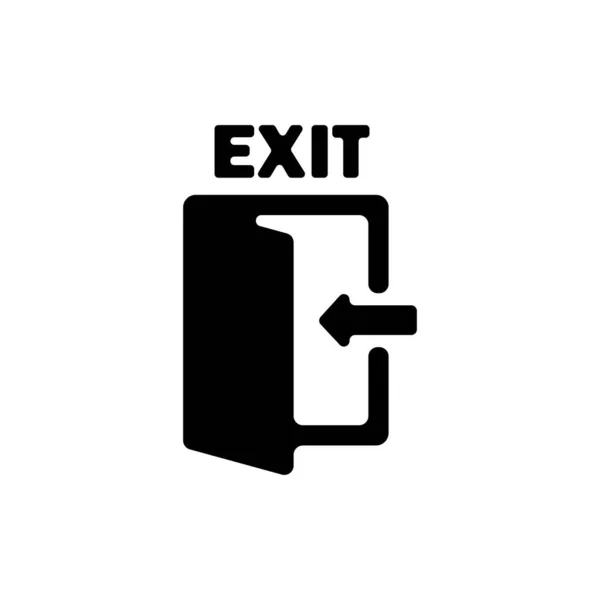Emergency Exit Icon Black Evacuation Vector Isolated White Background Eps — Stock Vector