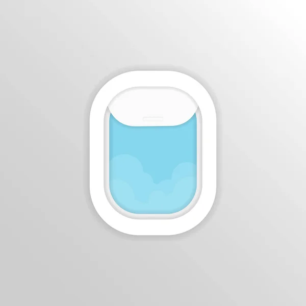 Icono Ventana Del Avión Cielo Azul Tuorismo Viaje Viajar Vector — Archivo Imágenes Vectoriales