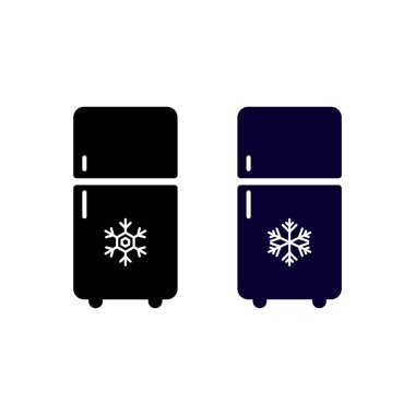 Buzdolabı ikonu. İzole edilmiş beyaz arkaplanda vektör. EPS 10