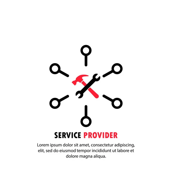 Icona del fornitore di servizi. Supporto online. Vettore su sfondo bianco isolato. EPS 10 — Vettoriale Stock