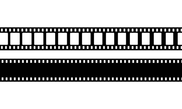 Ícone Tira Filme Preto Filme Fotográfico Vetor Fundo Branco Isolado — Vetor de Stock