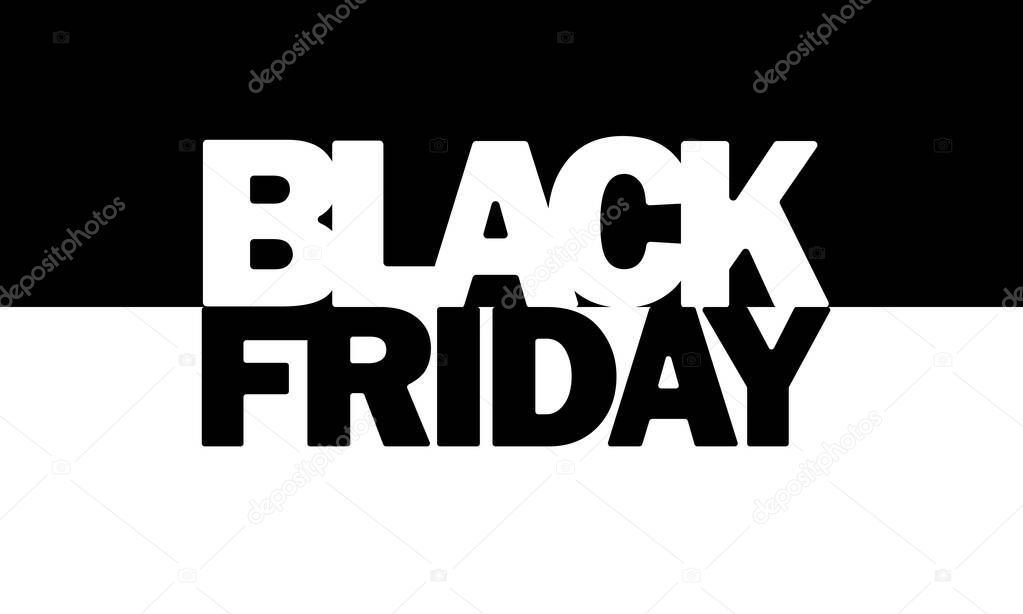 Black friday banner. Sale. Black and wight concept. Vector on isolated background. EPS 10.