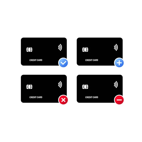 Icône Carte Crédit Approuvé Pour Paiement Une Carte Bancaire Commerce — Image vectorielle