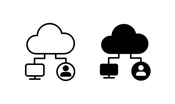 Значок Синхронизации Облачных Технологий Значок Синхронизации Облачных Вычислений Символ Технологии — стоковый вектор