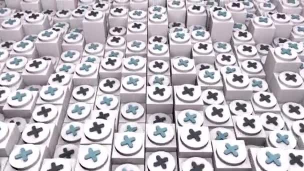 Nahtlose Schleife Minimaler Hintergrund Mit Weißen Kunststoffblöcken — Stockvideo