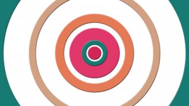 Kusursuz Döngü Basit Soyut Desen Yüzeyinde Renkli Çemberler Canlandırılmış