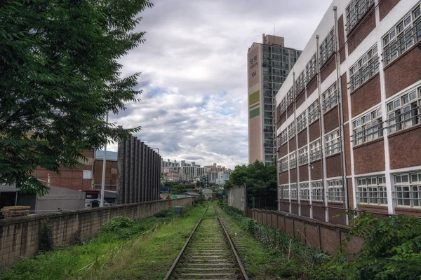 Hangdong Abandonou Ferrovia Casas Circundantes Lojas Seul Coréia Sul — Fotografia de Stock