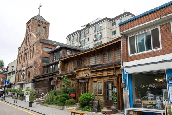 Gaehang Vieux Bâtiments Coloniaux Maintenant Transformés Restaurants Dans Les Magasins — Photo